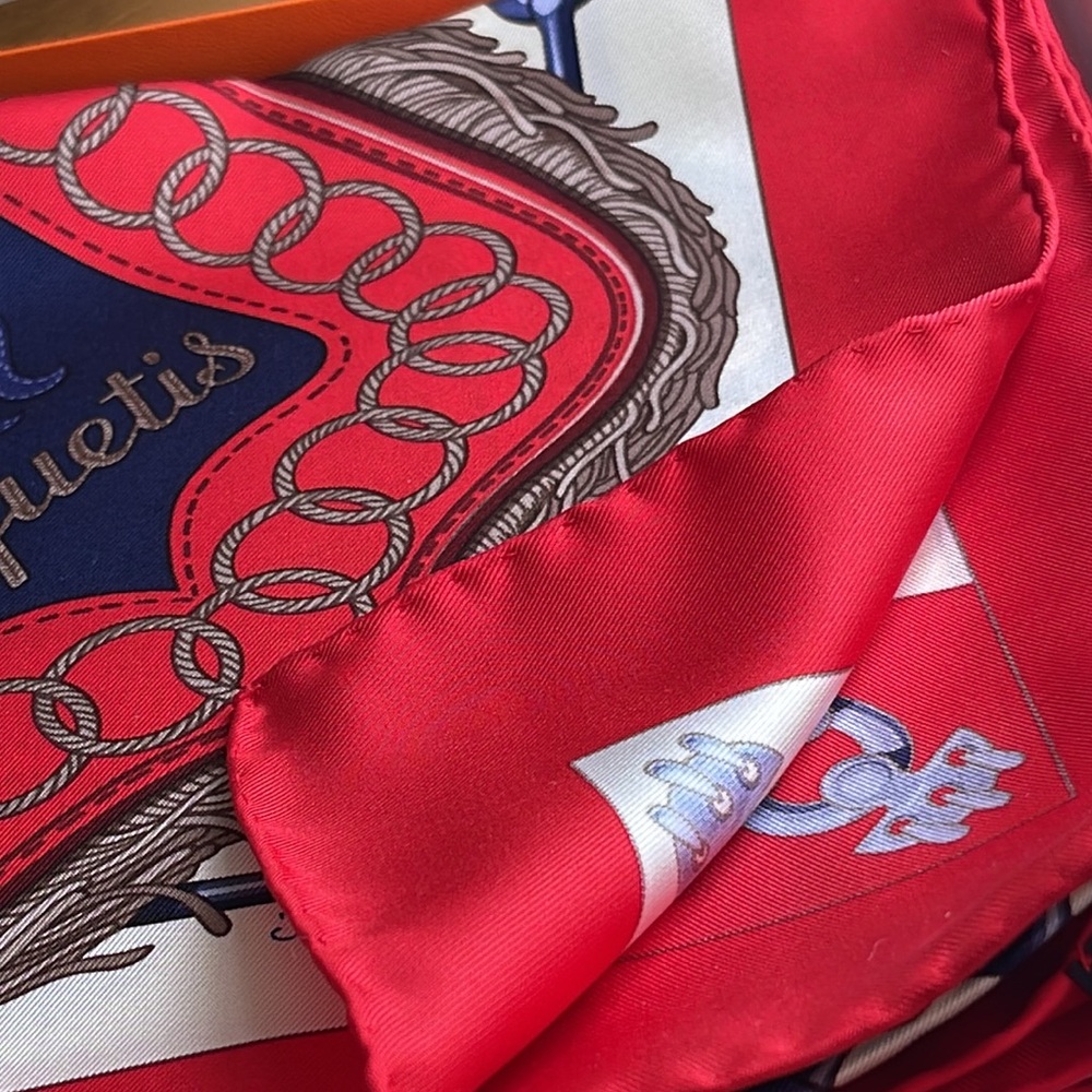 NWT! Hermes 90 cm Carre Cliquetis Silk Scarf with Box ATTENTION COLLECTORS - Picture 10 of 15